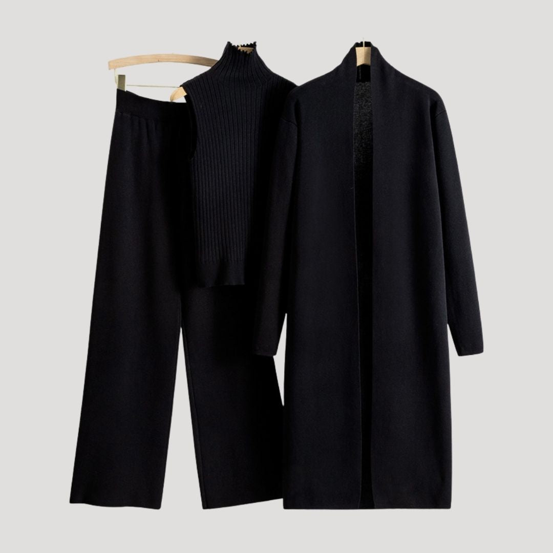 Dam loungewear set stickad mysig för vinter