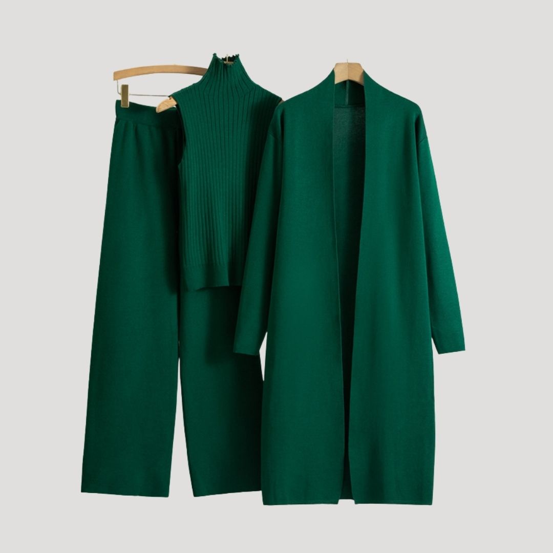 Dam loungewear set stickad mysig för vinter