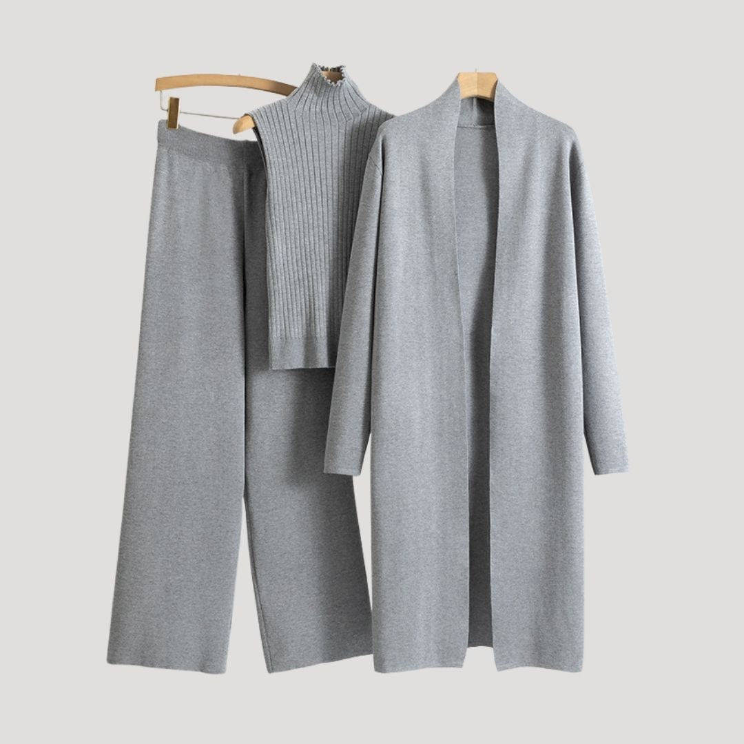 Dam loungewear set stickad mysig för vinter