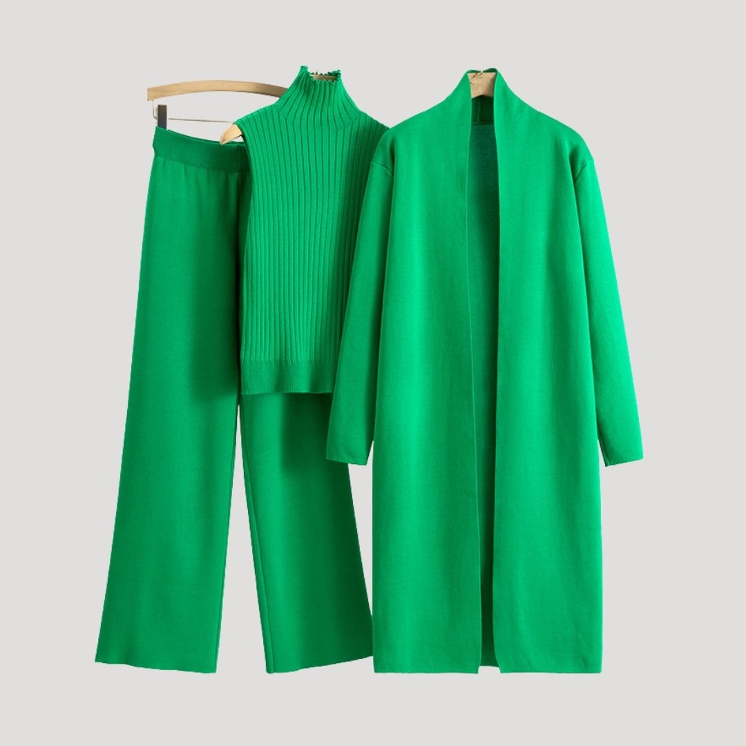 Dam loungewear set stickad mysig för vinter