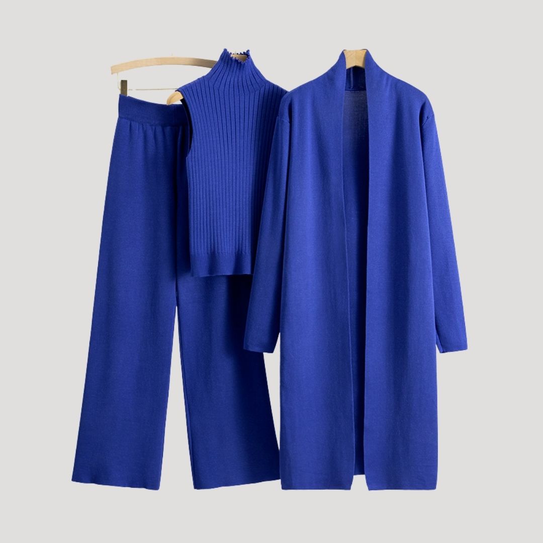 Dam loungewear set stickad mysig för vinter