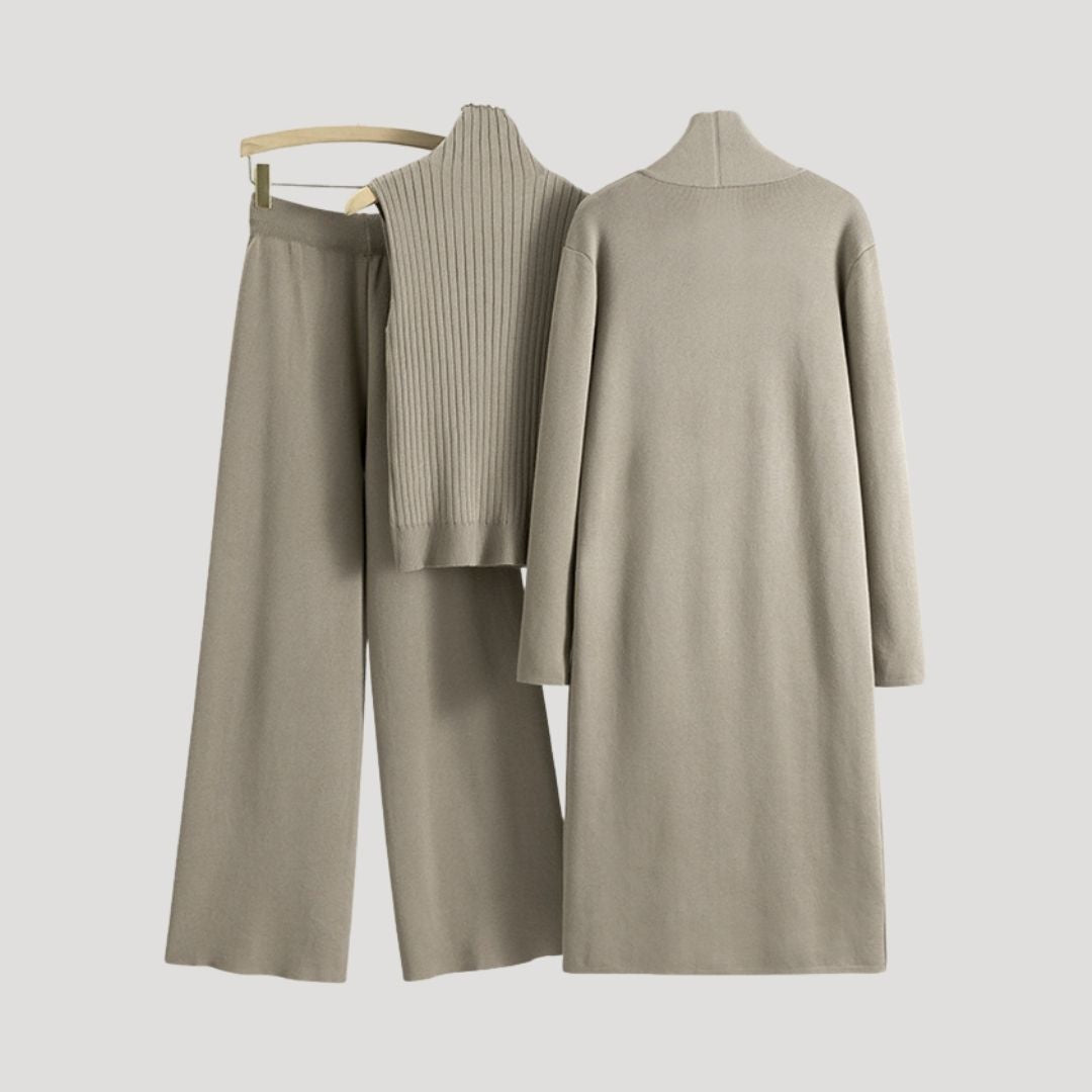 Dam loungewear set stickad mysig för vinter