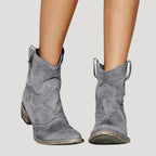 Dam mocka ankelstövlar låg häl cowboy-stil för höst 1