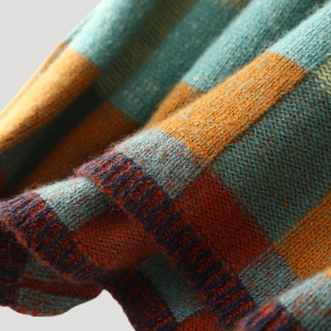 Dam mönstrad rullhals överdimensionerad stickad jumper för vinter 1