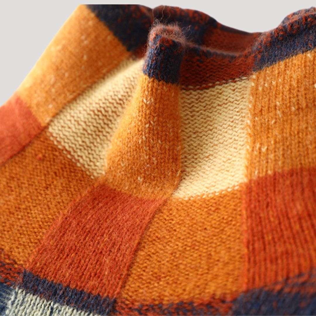 Dam mönstrad rullhals överdimensionerad stickad jumper för vinter 2