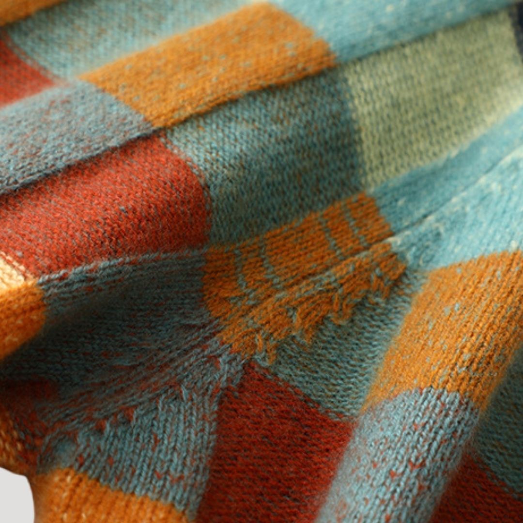 Dam mönstrad rullhals överdimensionerad stickad jumper för vinter 3