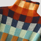 Dam mönstrad rullhals överdimensionerad stickad jumper för vinter 5