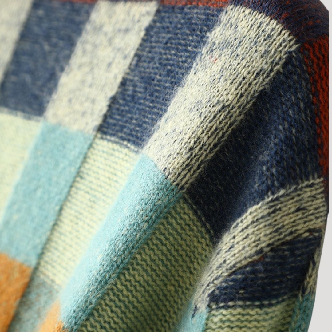 Dam mönstrad rullhals överdimensionerad stickad jumper för vinter 6