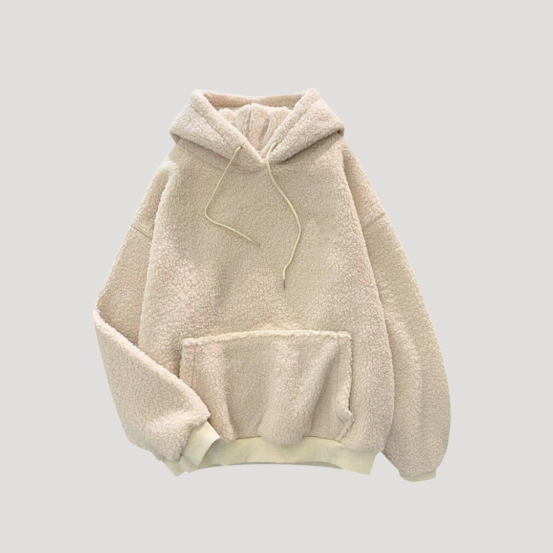 Dam överdimensionerad hoodie i sherpa fleece för vinter 2