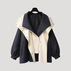 Dam överdimensionerad lång vinterkappa i ull för kalla dagar 0