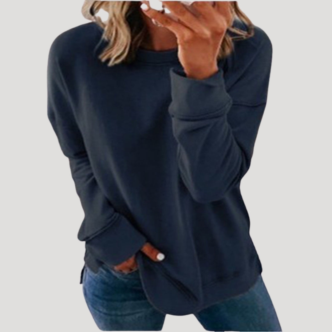 Dam överdimensionerad långärmad vintertröja i mjukt material 0