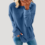 Dam överdimensionerad långärmad vintertröja i mjukt material 8