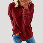 Dam överdimensionerad långärmad vintertröja i mjukt material 9