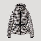 Dam quiltad lång vinterjacka med bälte och huva 1