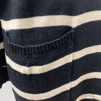 Dam randig stickad vintertröja överdimensionerad med långa ärmar 6