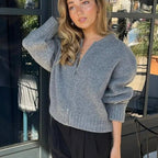 Dam ribbad cardigan med dragkedja för hösten 3