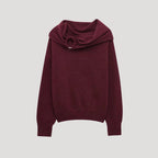 Dam stickad asymmetrisk vintertröja utan axlar 2