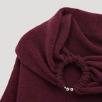 Dam stickad asymmetrisk vintertröja utan axlar 5