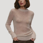 Dam stickad crewneck tröja i ren ull för alla säsonger 10