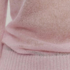 Dam stickad crewneck tröja i ren ull för alla säsonger 3