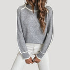 Dam stickad högkrage vintertröja mjuk och varm 0