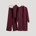 Dam stickad lång kofta med polokrage för vinter