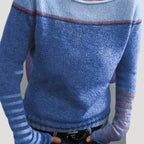 Dam stickad randig tröja lätt casual jumper för vår och sommar 6