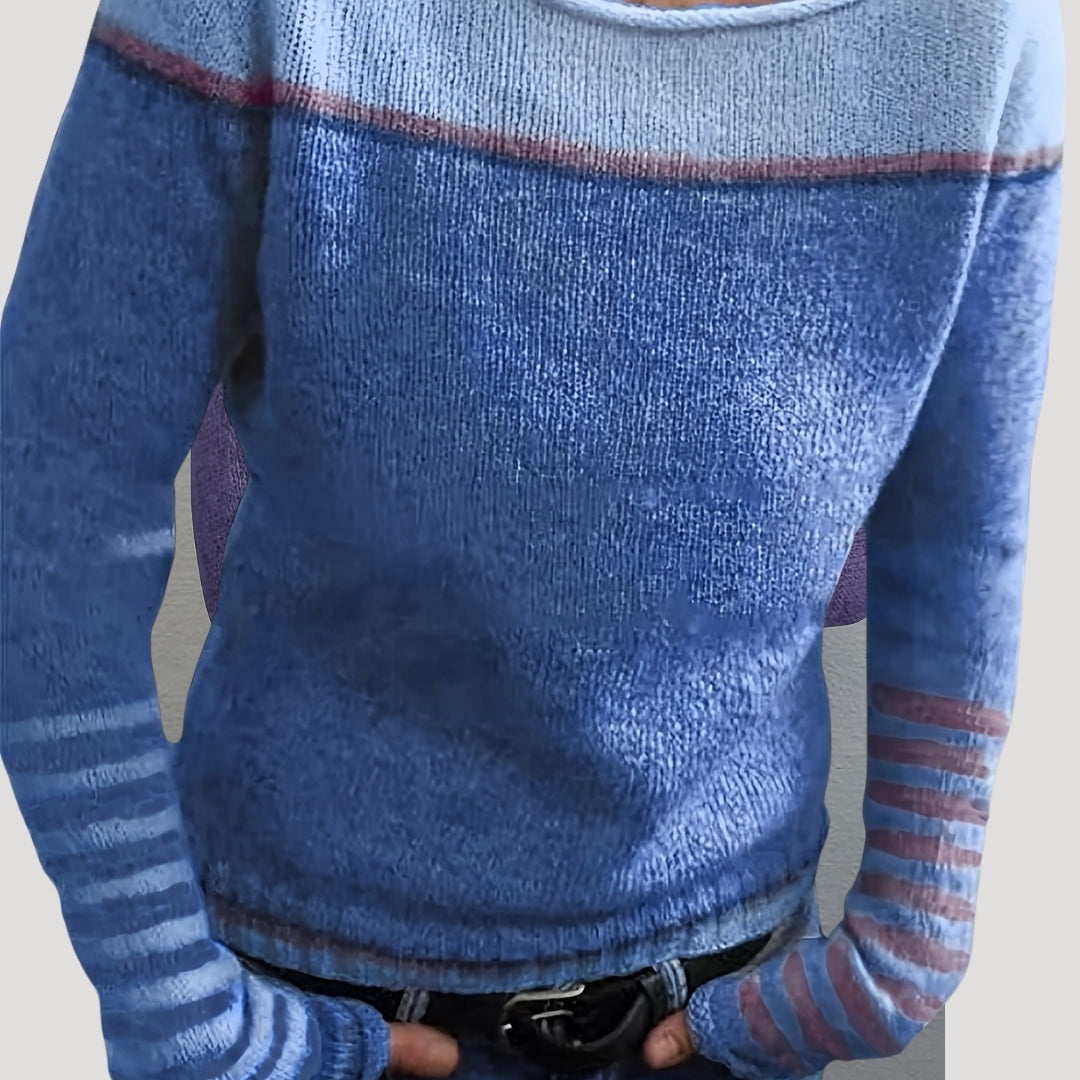 Dam stickad randig tröja lätt casual jumper för vår och sommar 6