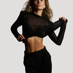 Dam stickad tröja i mohairblandning med lång ärm 4