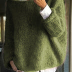 Dam stickad tröja långärmad rund hals casual för vår och höst 5