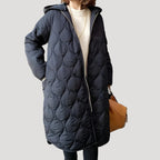 Dam vadderad parkas med huva för vinterkalla dagar 0