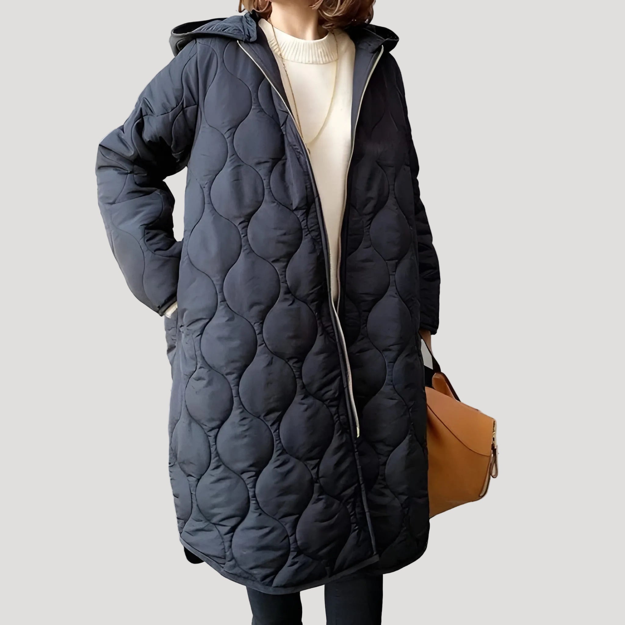 Dam vadderad parkas med huva för vinterkalla dagar 0