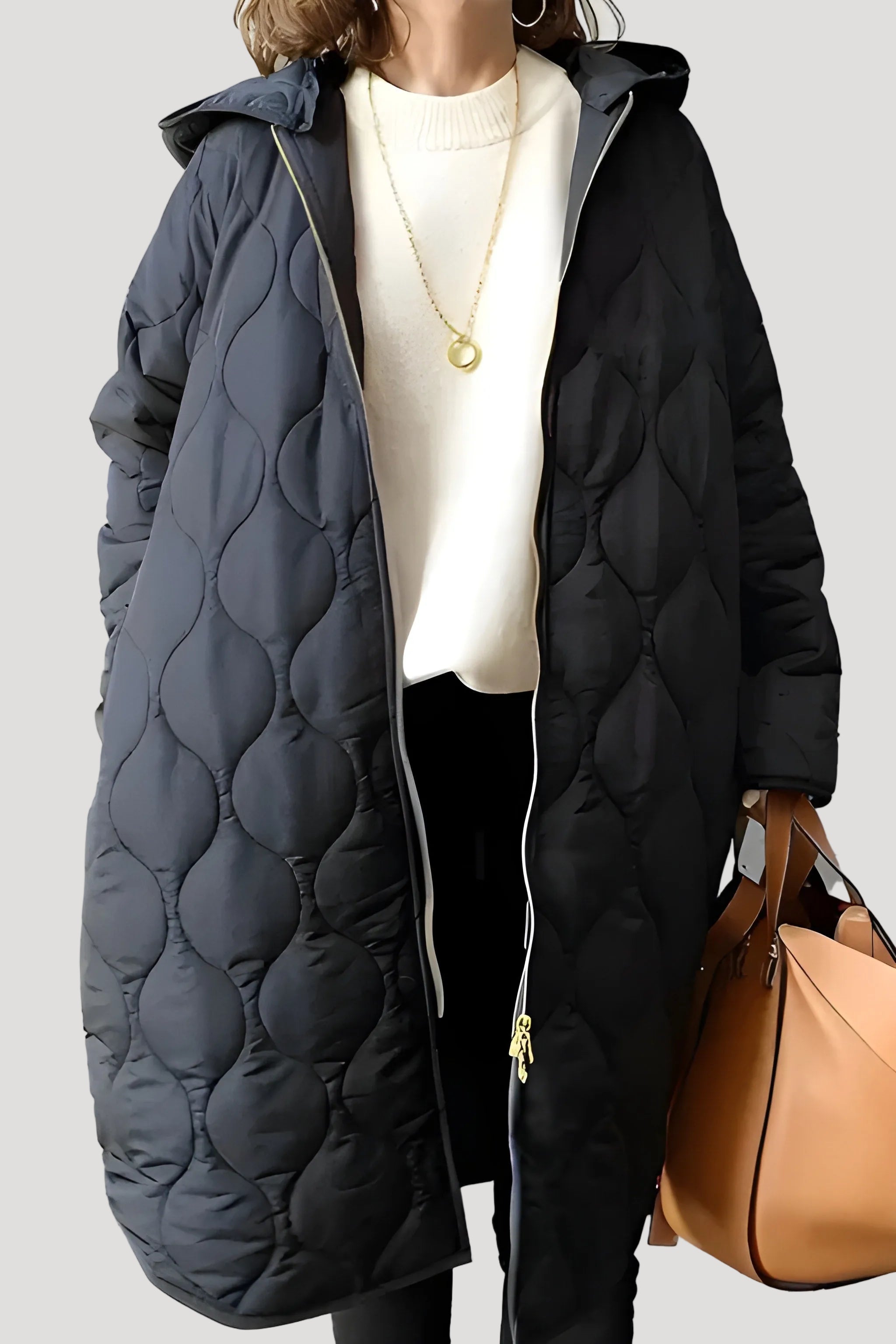 Dam vadderad parkas med huva för vinterkalla dagar 3