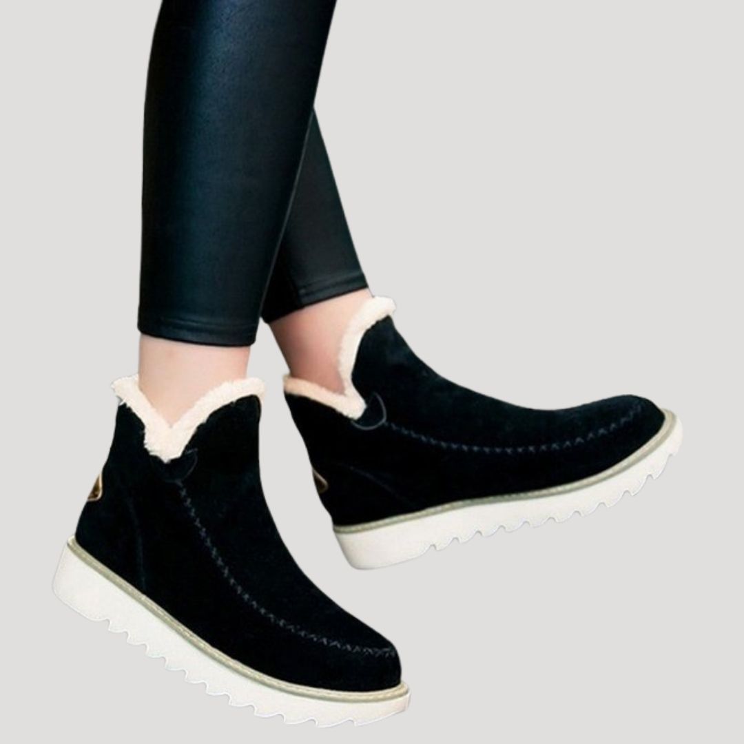 Dam vattentäta mocka ankelstövlar med pälsfoder vinter 1