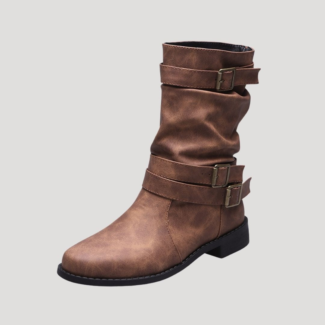 Dam vattentäta vinterankelstövlar med spänne detaljer 3