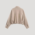 Dam vinterjacka i ull med dragkedja och hög hals 1