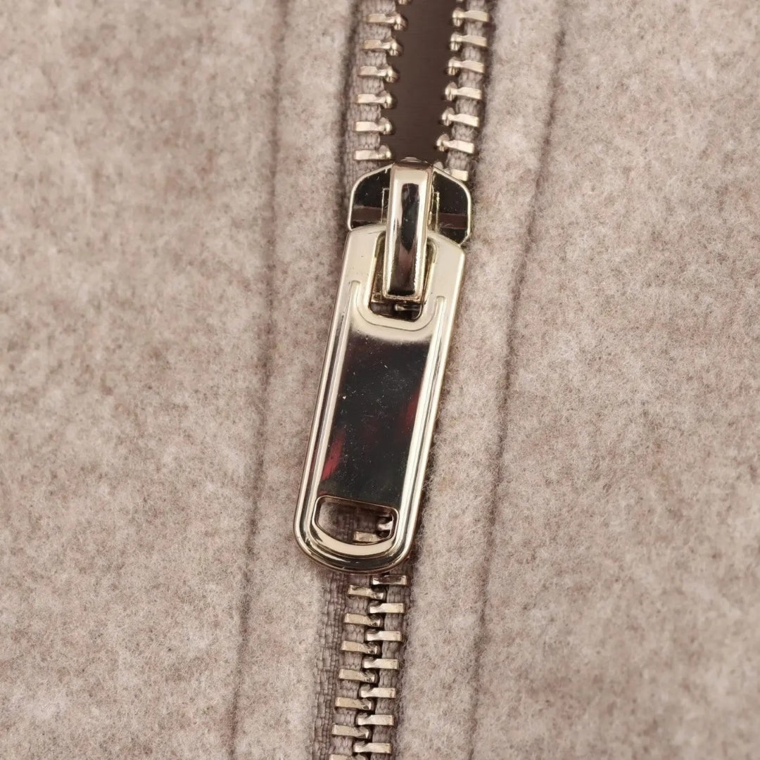 Dam vinterjacka i ull med dragkedja och hög hals 5