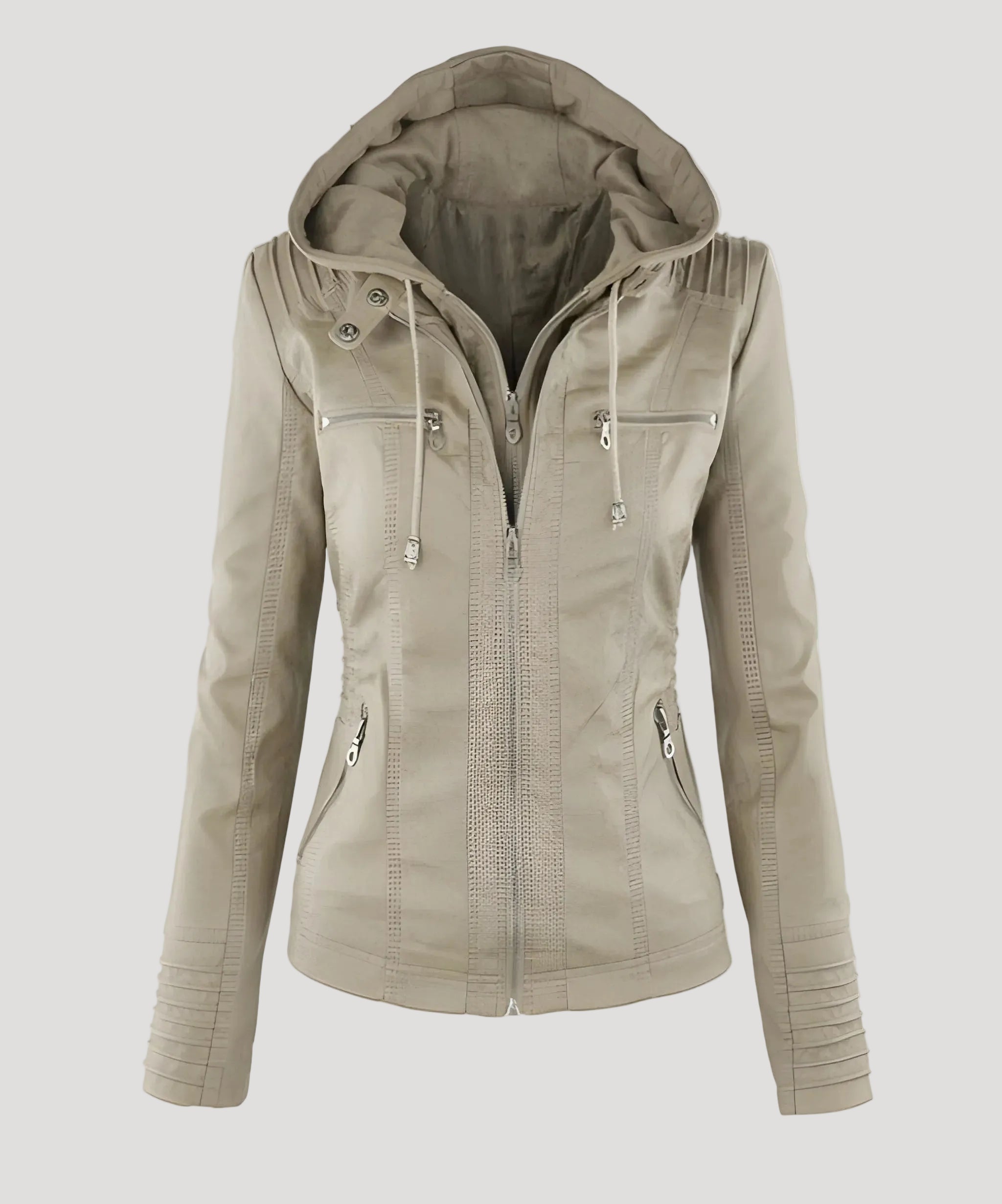 Dam vinterjacka med huva och justerbar passform 3