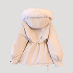 Dam vinterparka med faux päls och justerbar midja 3