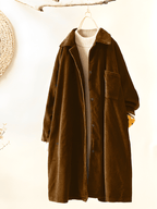 Dam vinterrock med lång ärm, elegant mellanlång vinterkappa 2