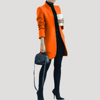 Dam vinterrock med ståkrage elegant för höst och vinter 5