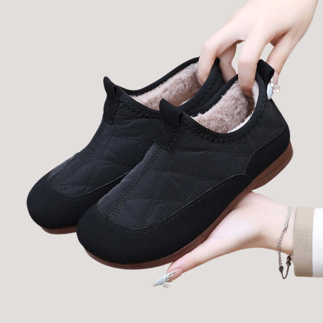 Dam vinterskor slip-on med fleecefoder för kalla månader 6
