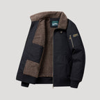 Herr fleece bomberjacka för kalla vinterdagar med dragkedja