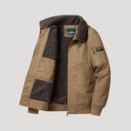 Herr fleece bomberjacka för kalla vinterdagar med dragkedja