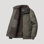 Herr fleece bomberjacka för kalla vinterdagar med dragkedja