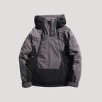 Herr isolerad vinterjacka med huva för skidåkning