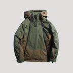 Herr isolerad vinterjacka med huva för skidåkning