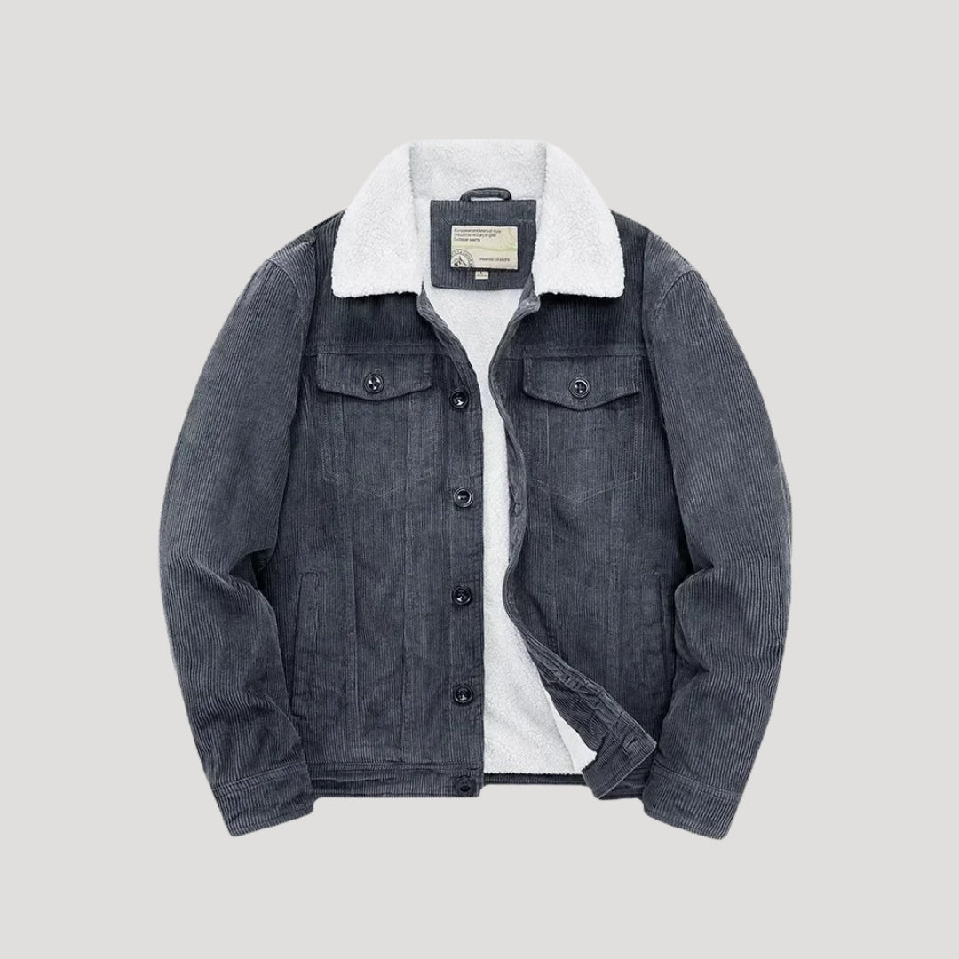 Herr jacka vinter shearling fodrad truckerjacka för kalla dagar 4