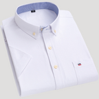 Herr kortärmad skjorta i rutig bomull för sommar 1