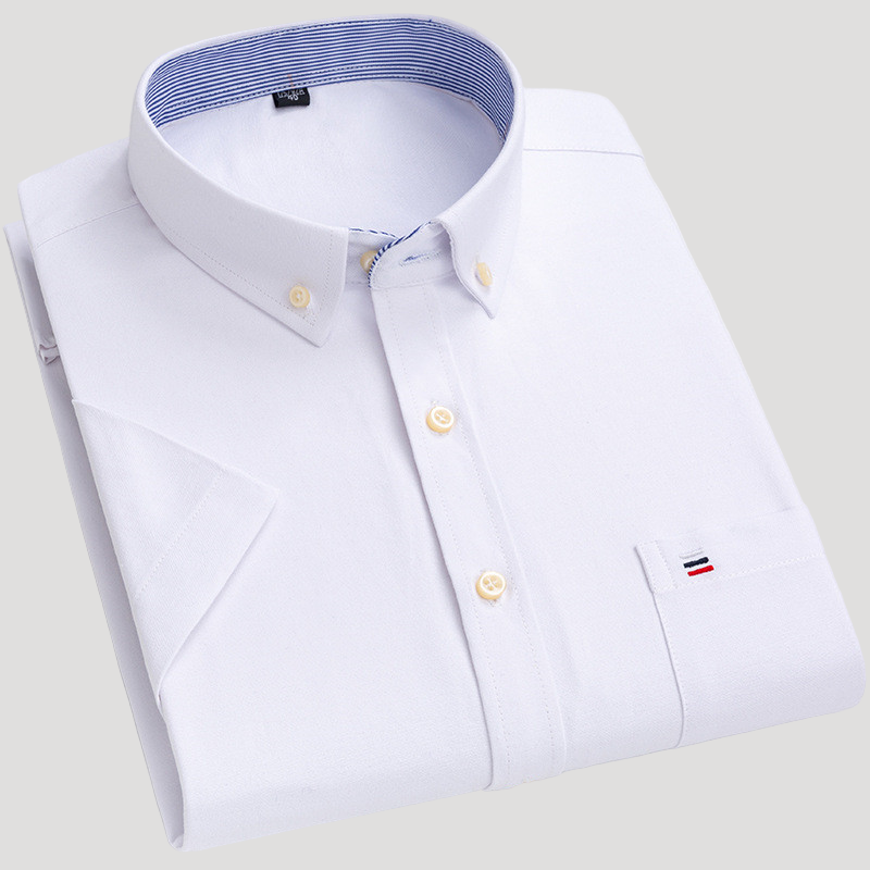 Herr kortärmad skjorta i rutig bomull för sommar 1